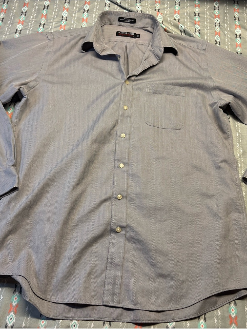 💢Men's Casual Button-Down Shirt in Light Gray - Picture 1 of 2